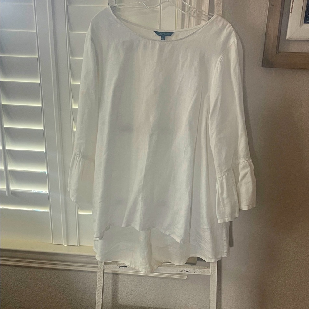 John Mark Elegant White Tunic Top